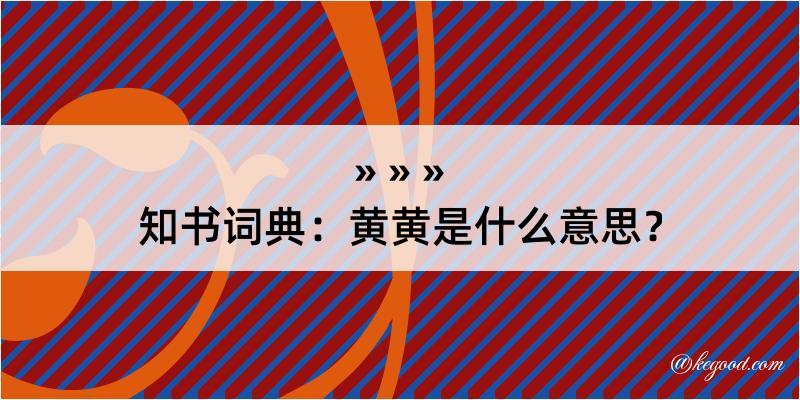 知书词典：黄黄是什么意思？