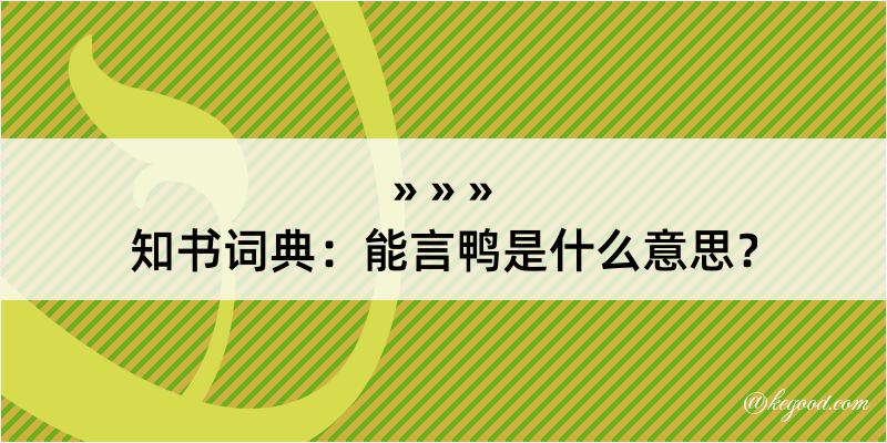 知书词典：能言鸭是什么意思？