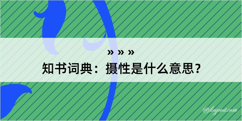 知书词典：摄性是什么意思？