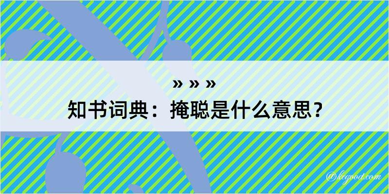 知书词典：掩聪是什么意思？