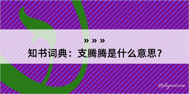 知书词典：支腾腾是什么意思？