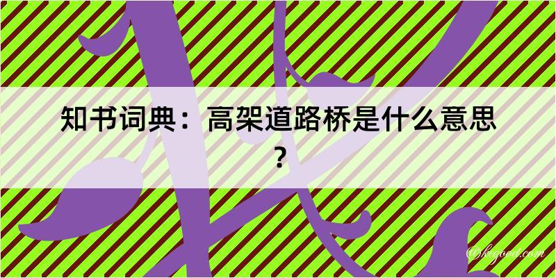 知书词典：高架道路桥是什么意思？