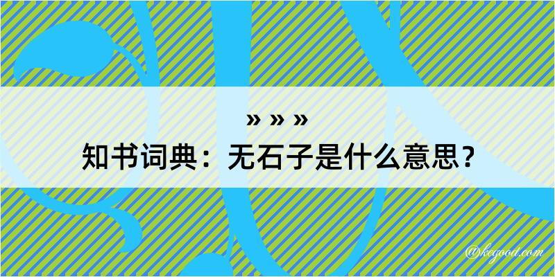 知书词典：无石子是什么意思？