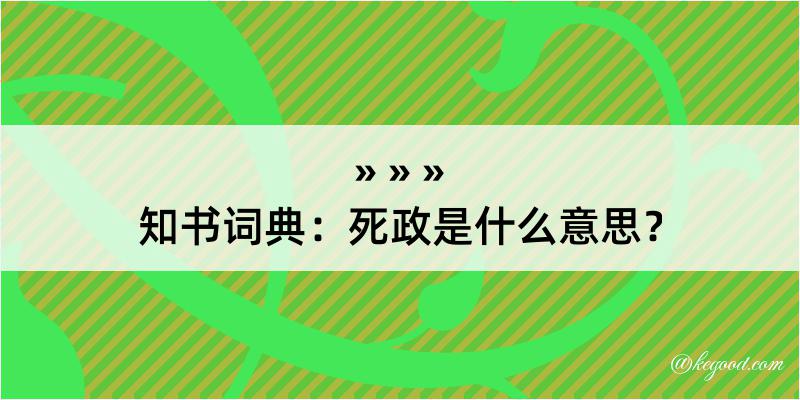 知书词典：死政是什么意思？