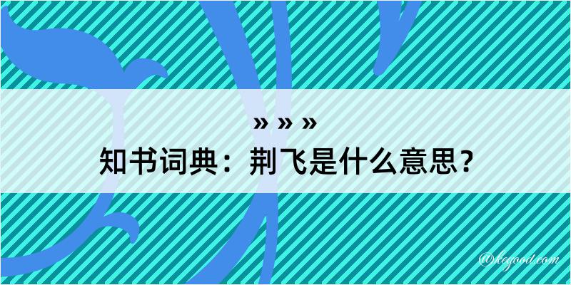 知书词典：荆飞是什么意思？