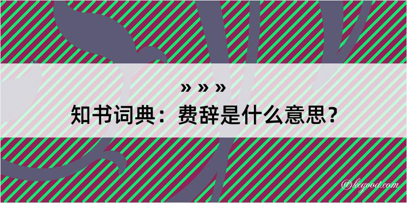 知书词典：费辞是什么意思？