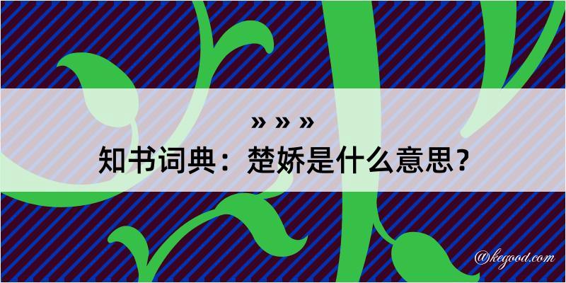 知书词典：楚娇是什么意思？