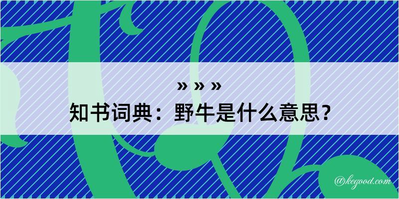 知书词典：野牛是什么意思？