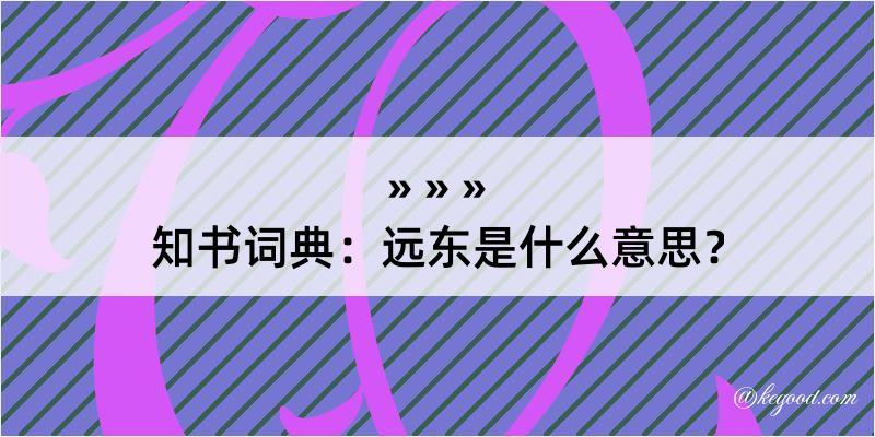 知书词典：远东是什么意思？