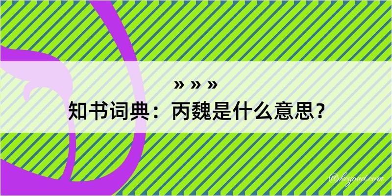 知书词典：丙魏是什么意思？