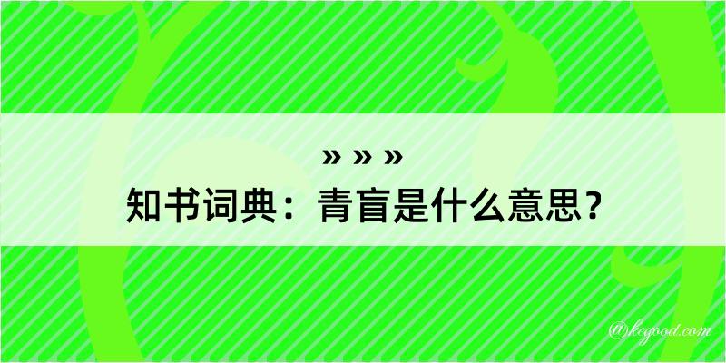 知书词典：青盲是什么意思？