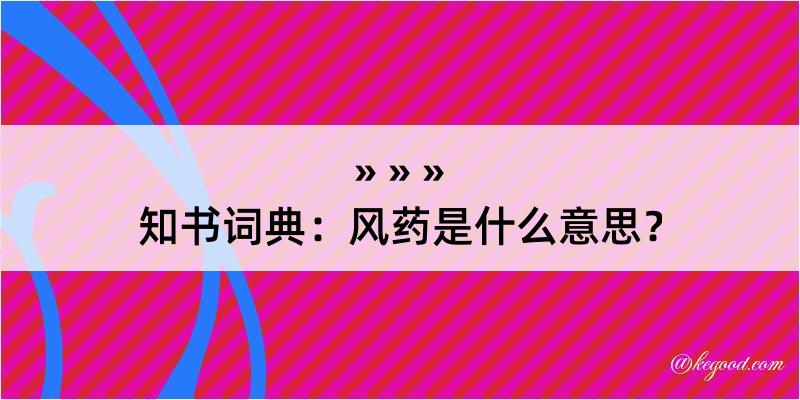 知书词典：风药是什么意思？