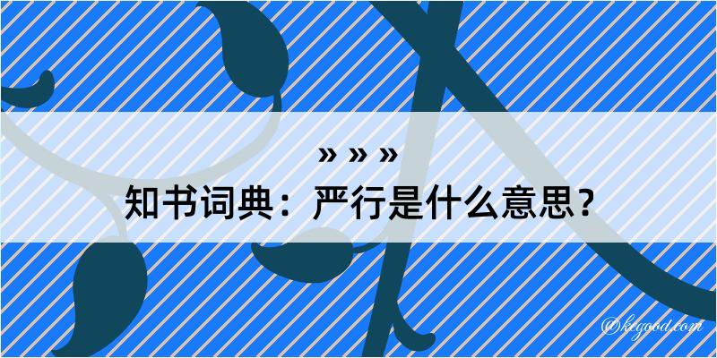 知书词典：严行是什么意思？