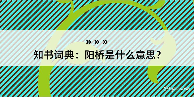 知书词典：阳桥是什么意思？