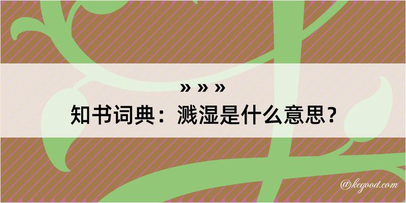 知书词典：溅湿是什么意思？