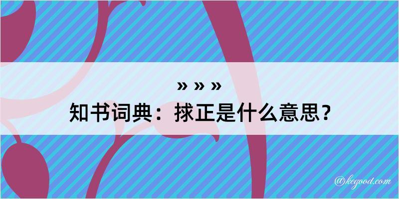 知书词典：捄正是什么意思？