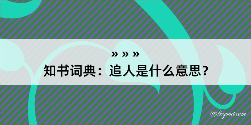 知书词典：追人是什么意思？