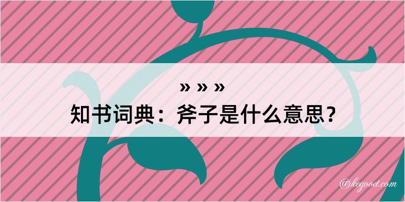 知书词典：斧子是什么意思？