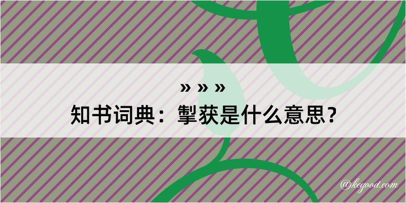 知书词典：掣获是什么意思？