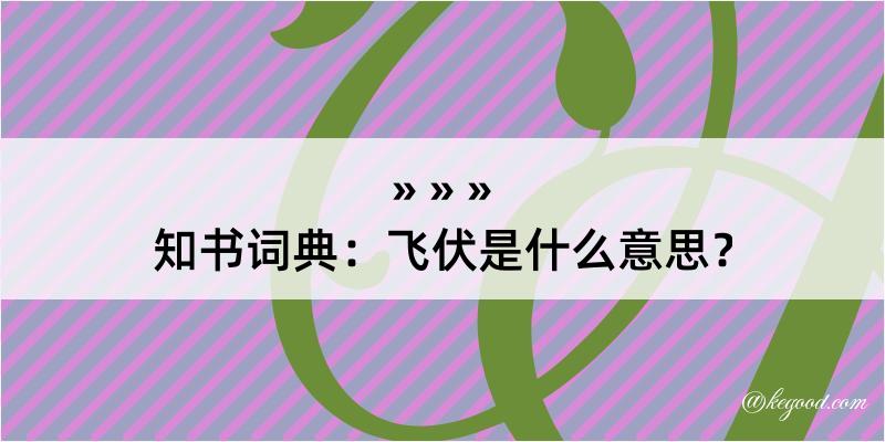 知书词典：飞伏是什么意思？