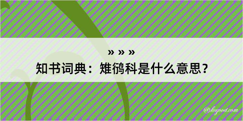 知书词典：雉鸻科是什么意思？