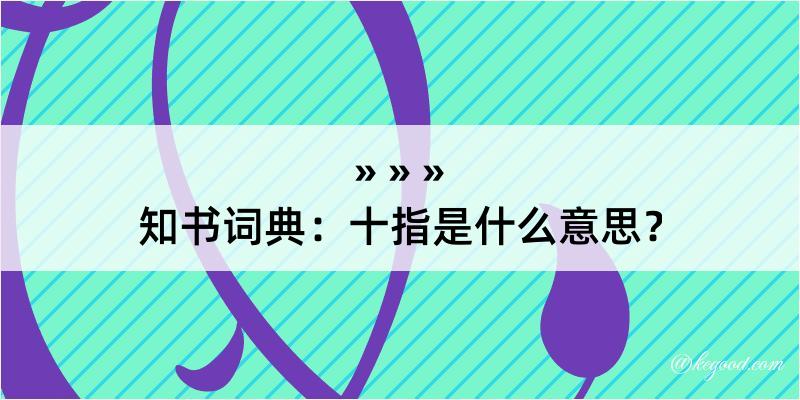 知书词典：十指是什么意思？