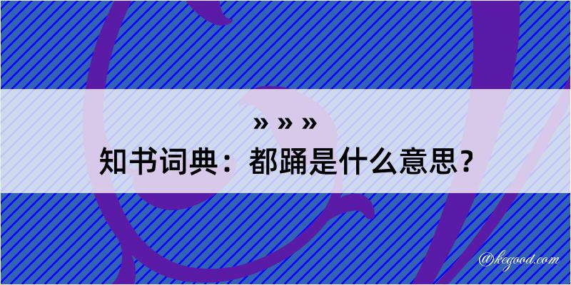 知书词典：都踊是什么意思？