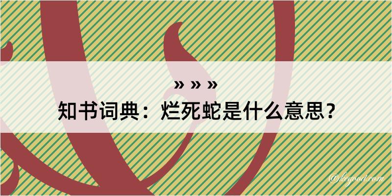 知书词典：烂死蛇是什么意思？