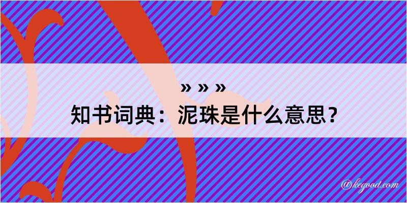 知书词典：泥珠是什么意思？