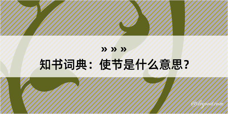 知书词典：使节是什么意思？