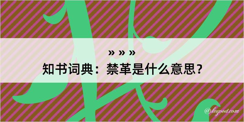 知书词典：禁革是什么意思？