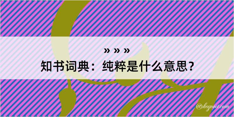 知书词典：纯粹是什么意思？