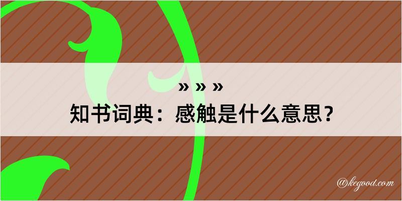 知书词典：感触是什么意思？