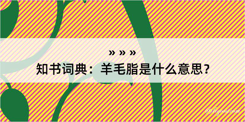 知书词典：羊毛脂是什么意思？