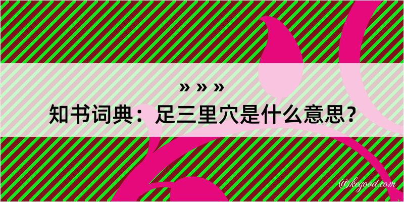 知书词典：足三里穴是什么意思？