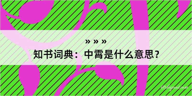 知书词典：中霄是什么意思？