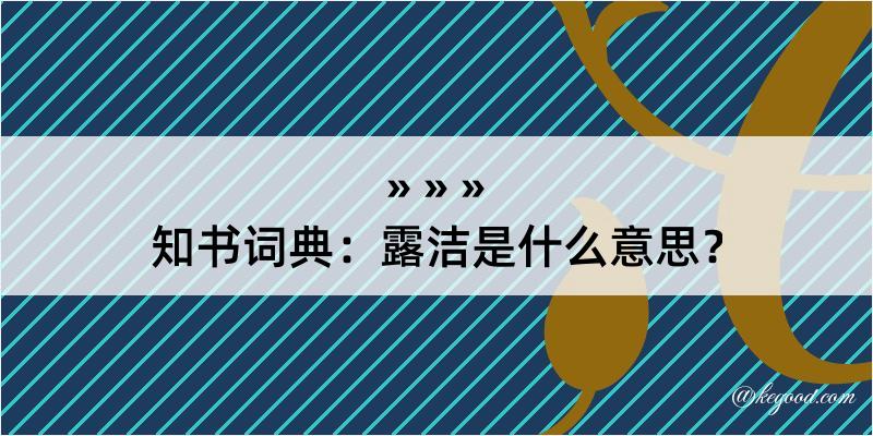 知书词典：露洁是什么意思？