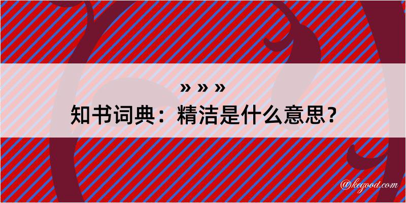 知书词典：精洁是什么意思？