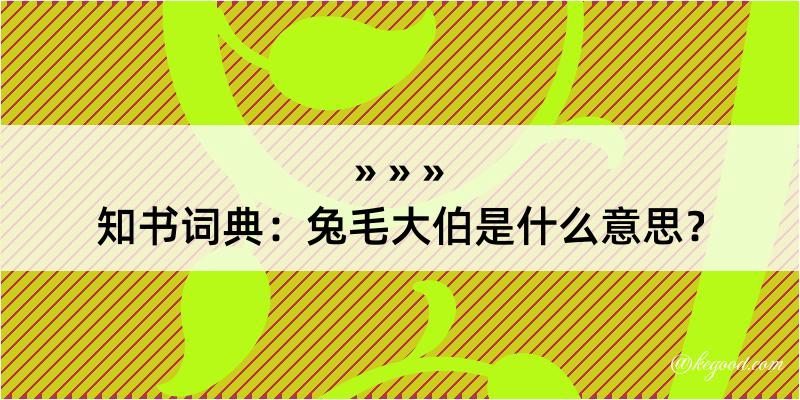 知书词典：兔毛大伯是什么意思？