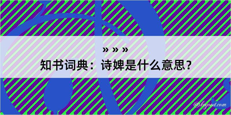 知书词典：诗婢是什么意思？