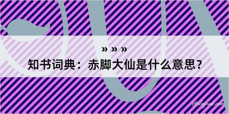 知书词典：赤脚大仙是什么意思？