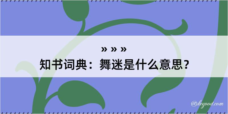 知书词典：舞迷是什么意思？