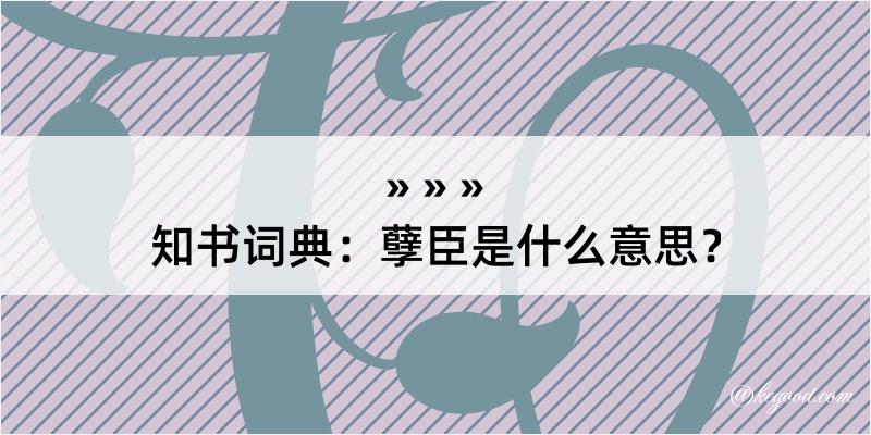 知书词典：孽臣是什么意思？