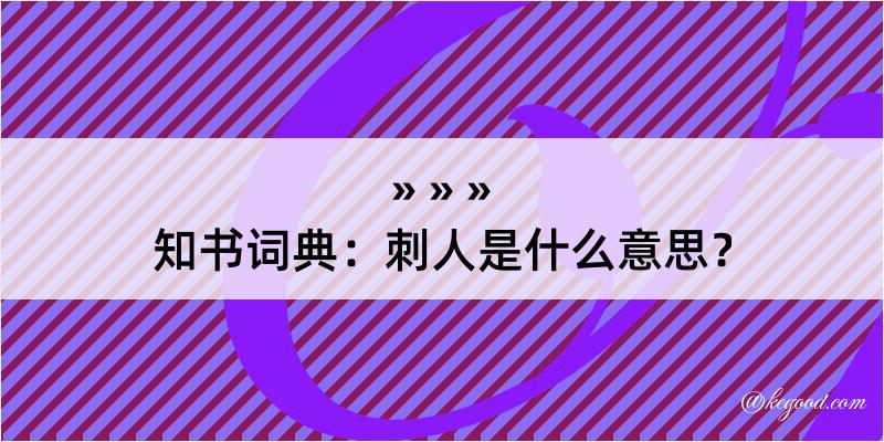 知书词典：刺人是什么意思？