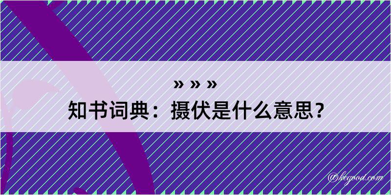 知书词典：摄伏是什么意思？