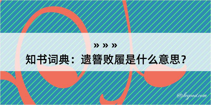 知书词典：遗簪败履是什么意思？