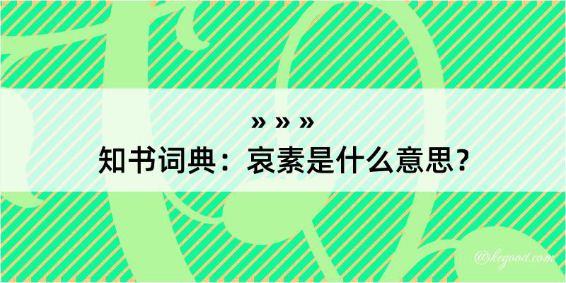 知书词典：哀素是什么意思？