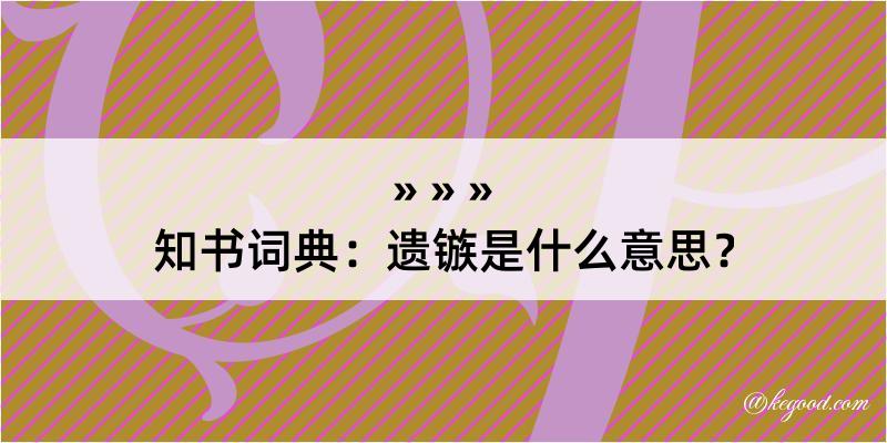 知书词典：遗镞是什么意思？