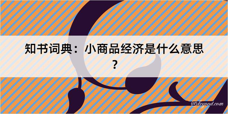 知书词典：小商品经济是什么意思？