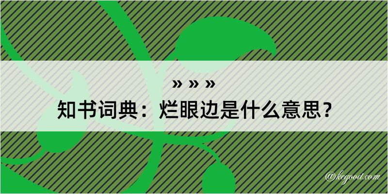 知书词典：烂眼边是什么意思？